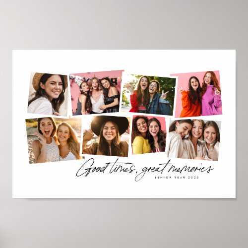 Good times great memories fun photo collage poster