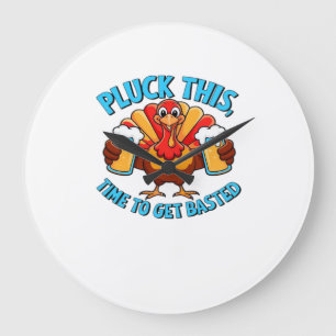 Good Times Happy Thamksgiving Classic T-Shirt Large Clock