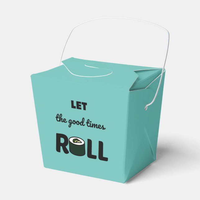 Good times roll kawaii sushi favor boxes (Front Side)