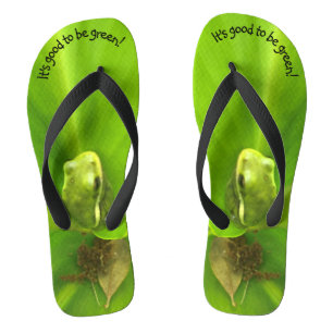 Good to Be Green Frog Flip Flops