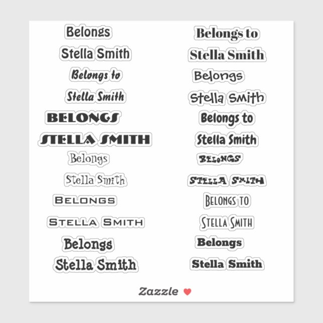 Good to read handwriting script personaliz name sticker (Sheet)