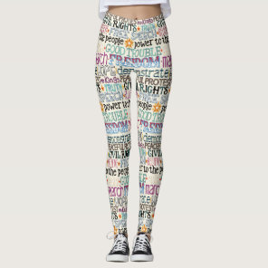 good trouble typography leggings