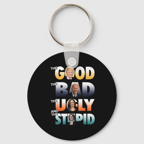 Good Trump The Bad Biden The Good The Bad The Ugly Keychain