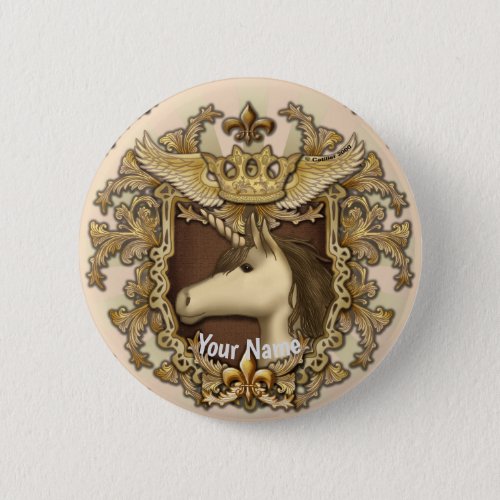 Good Unicorn Shield custom name  pin