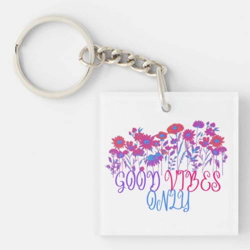 GOOD VIBE gift for her positive quotes present Keychain