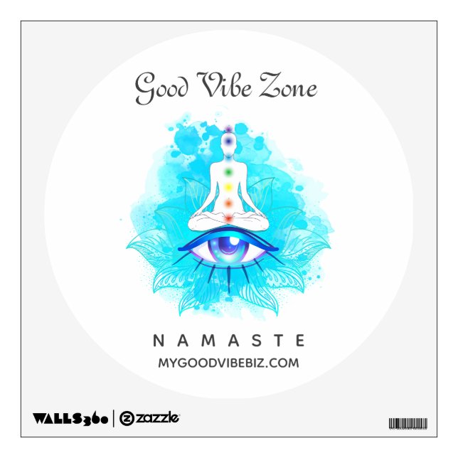 *~* GOOD VIBE ZONE Hamsa Eye Chakra Wall Decal (Front)