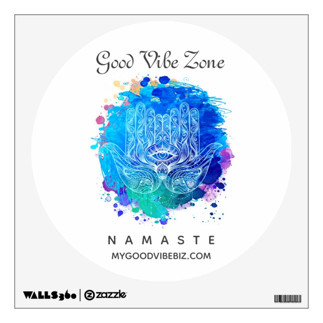 *~* GOOD VIBE ZONE Hamsa Hands 3rd Eye Wall Decal (Front)