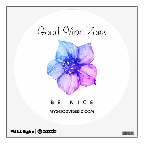  GOOD VIBE ZONE Ombre Flower Floral Wall Decal