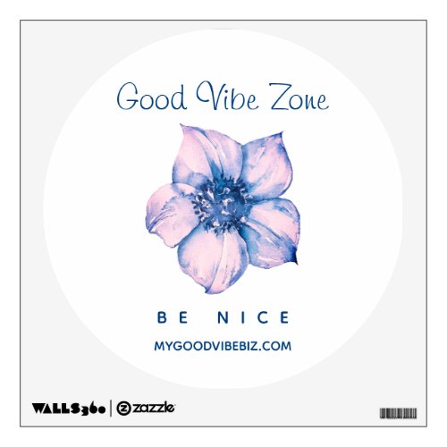  GOOD VIBE ZONE Pink Floral Flower Wall Decal