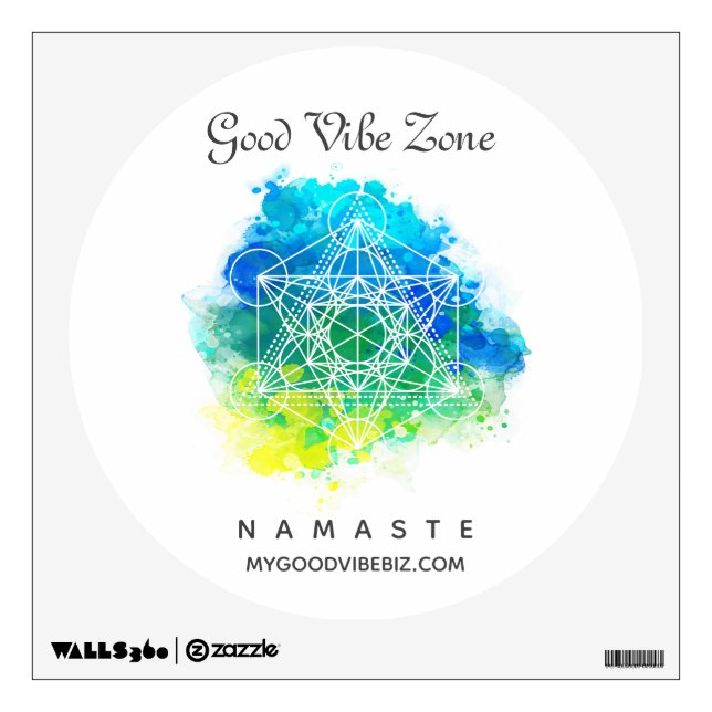 *~* GOOD VIBE ZONE Sacred Geometry Yoga Wall Decal (Front)