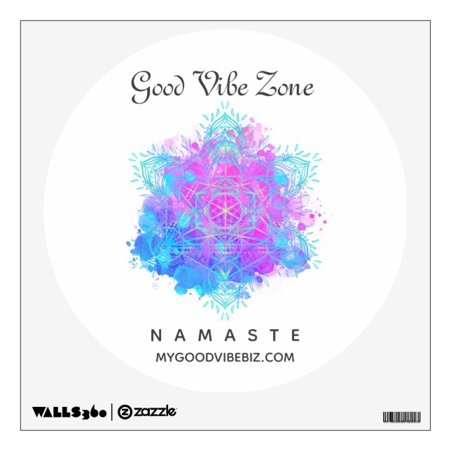 *~* GOOD VIBE ZONE Sacred  Mandala Yoga Wall Decal (Front)