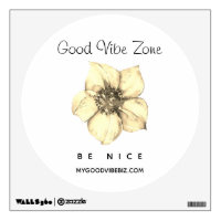 *~* GOOD VIBE ZONE Yellow Floral Flower Wall Decal