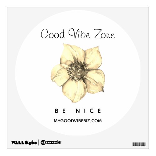  GOOD VIBE ZONE Yellow Floral Flower Wall Decal