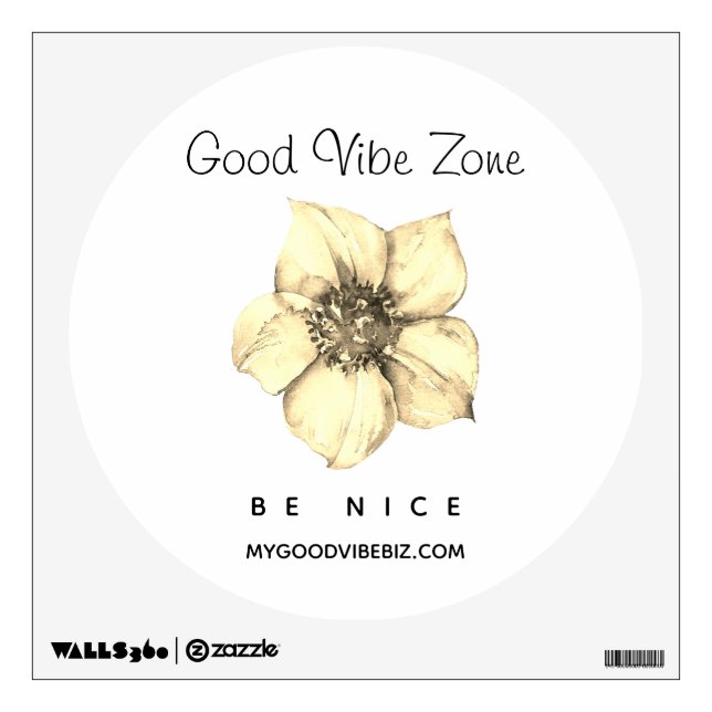 *~* GOOD VIBE ZONE Yellow Floral Flower Wall Decal (Front)