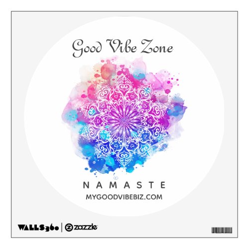  GOOD VIBE ZONE Zen Mandala  Yoga Wall Decal
