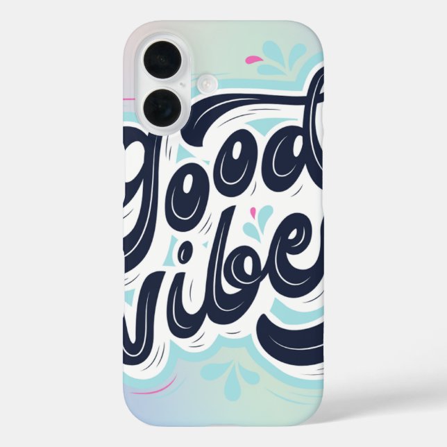 Good Vibes Aesthetic Handwritten Typography Phone  Case-Mate iPhone Case (Back)