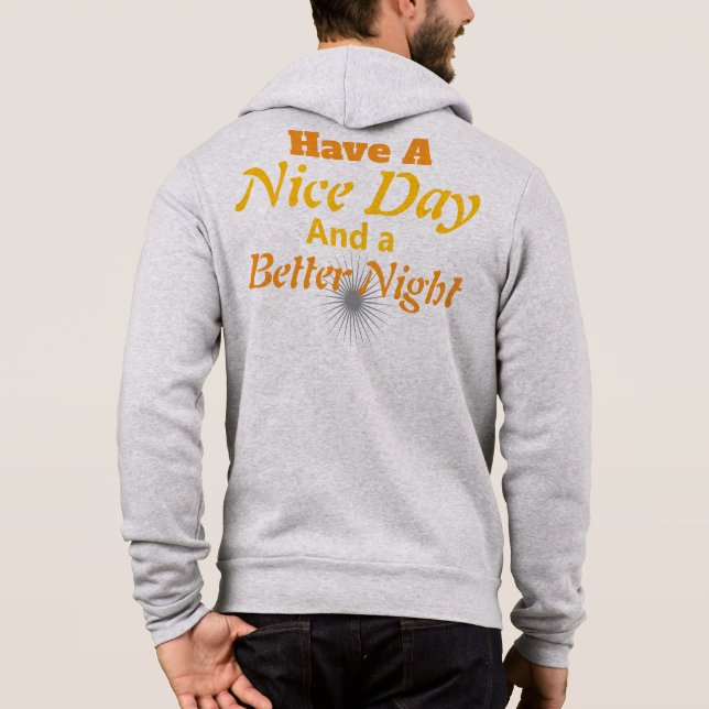 Good Vibes All Day: Luxury Gold Text Balance Zip-U Hoodie (Back)