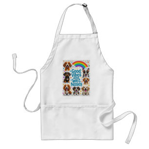 Good Vibes and Wet Noses Playful doodles Adult Apron