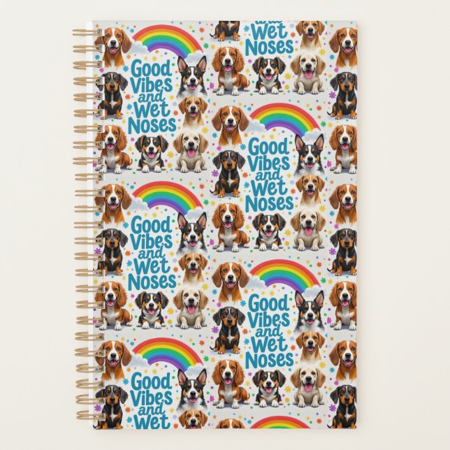 Good Vibes and Wet Noses Playful doodles  Planner (Front)
