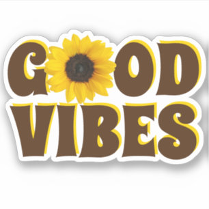 Good Vibes   Bright Sunflower Contour Sticker