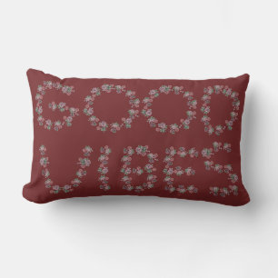 Good Vibes Burgundy Floral Lumbar Pillow