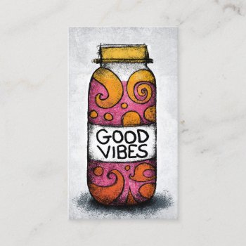 Good Vibes Business Cards - Fun Colorful by NeatBusinessCards at Zazzle