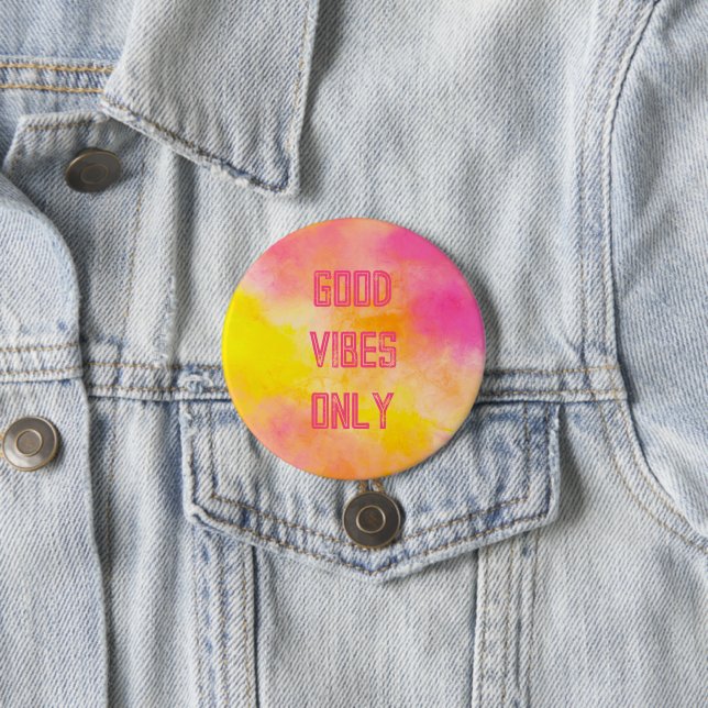 Good Vibes Colorful Gradient Luminous Joy Button (In Situ)