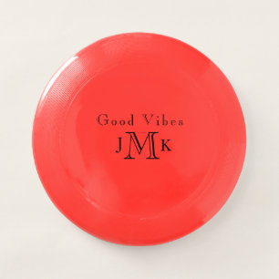 Good Vibes Custom Modern Monogram Red Wham-O Frisbee