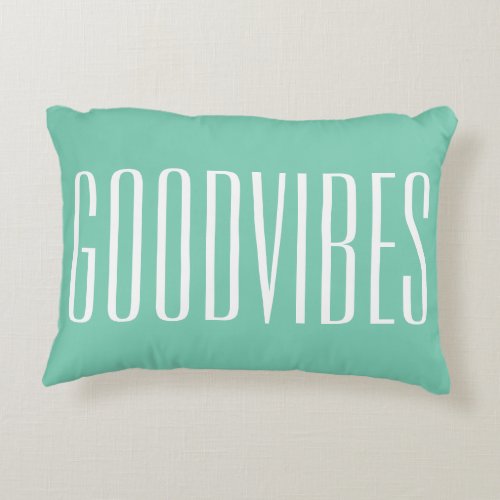 Good Vibes Customizable White And Green New Age Decorative Pillow