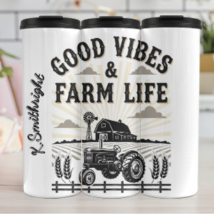 Good Vibes & Farm Life Thermal Tumbler