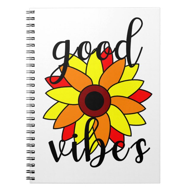 Good Vibes Flower  Notebook (Front)