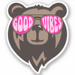 Good Vibes Funny Bear Stickers