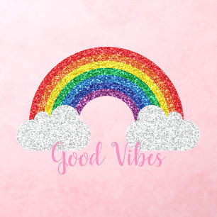 Good Vibes Glitter Custom Text Wall Decal