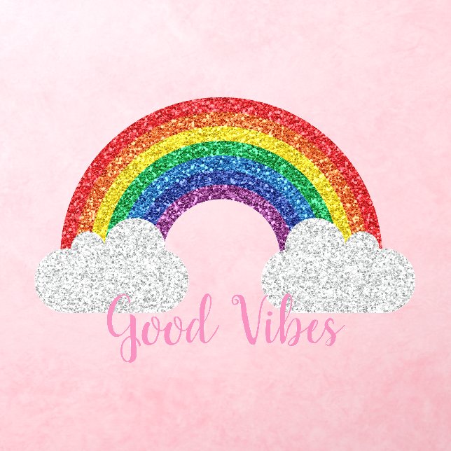 Good Vibes Glitter Custom Text Wall Decal (Insitu 3)
