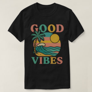 GOOD VIBES Glitter Typography T-Shirt