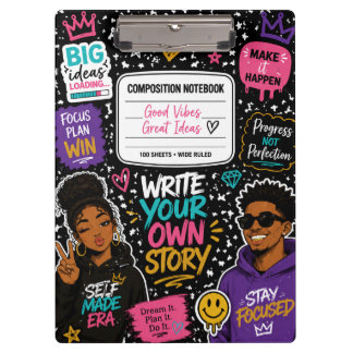 Good Vibes Great Ideas Composition Notebook Clipboard