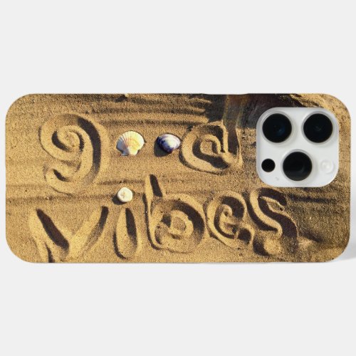 Good Vibes Hand Drawn Quote In Beach Sand Photo iPhone 15 Pro Max Case