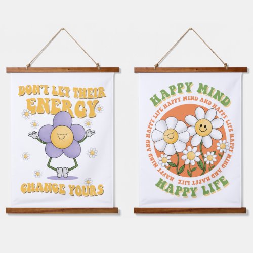 Good Vibes Happy Life Hanging Tapestry