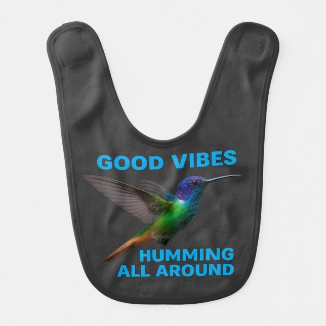 Good Vibes – Humming All Around Edition Baby Bib (Front)