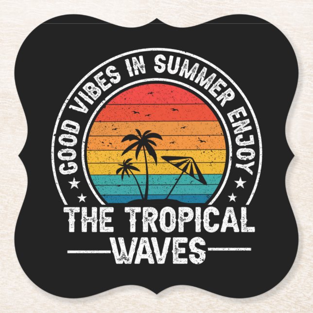 Good Vibes in Summer Enjoy The Tropical-66775 Paper Coaster (Front)