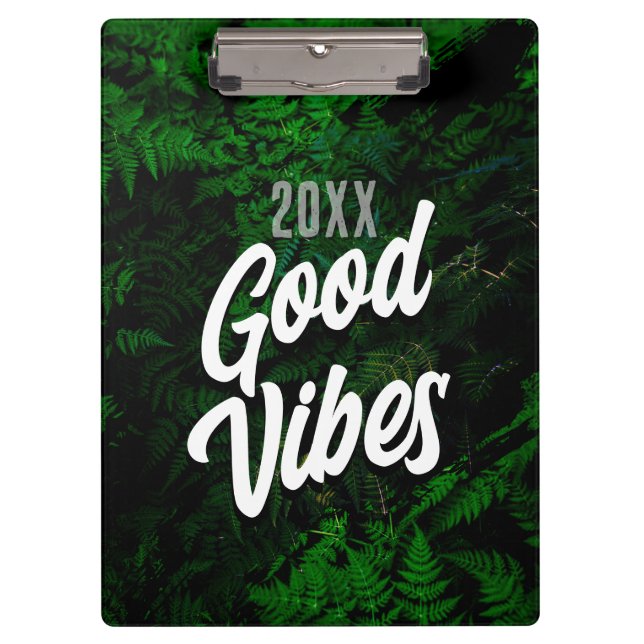 Good Vibes Jungle Green Office Style Clipboard (Front)