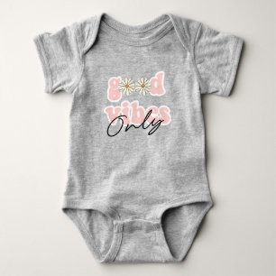 Good Vibes Only 70's Hippie Slogan Baby Bodysuit