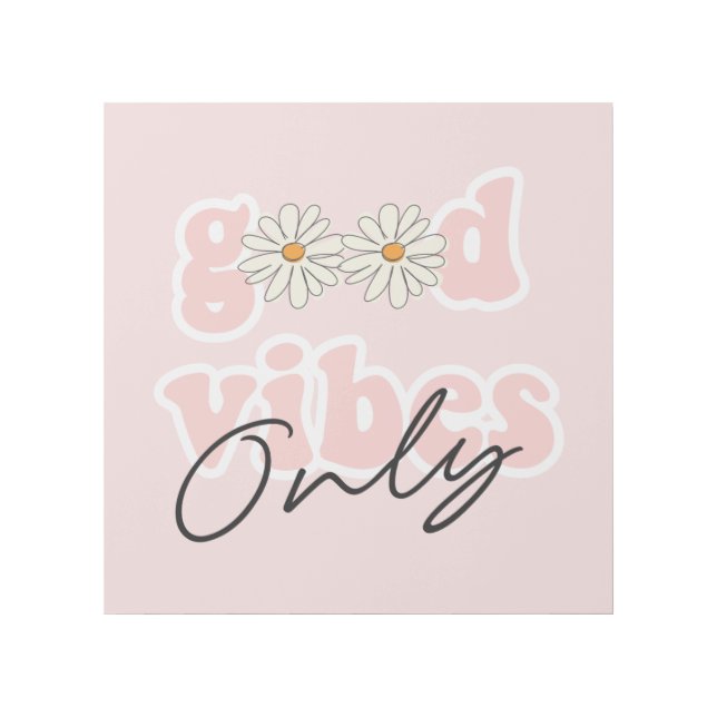 Good Vibes Only 70's Hippie Slogan Gallery Wrap (Front)