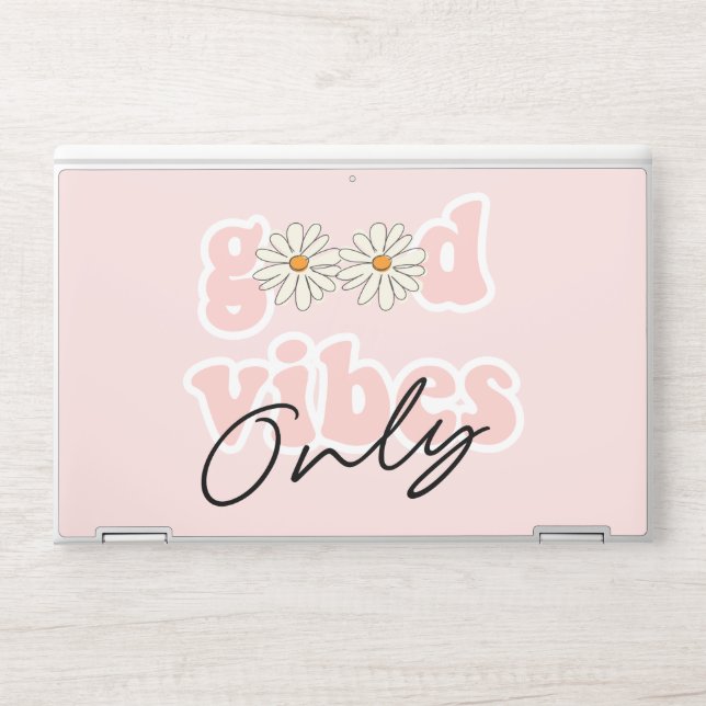 Good Vibes Only 70's Hippie Slogan HP Laptop Skin (Front)