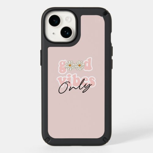 Good Vibes Only 70s Hippie Slogan Speck iPhone 14 Case