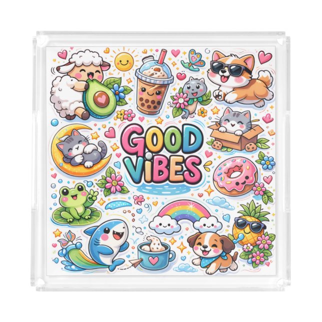 Good Vibes Only  Acrylic Tray (Front)