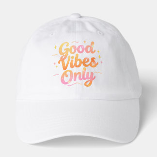 Good Vibes Only Bright Colorful Quote Gift Design Hat
