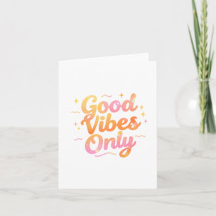 Good Vibes Only Bright Colorful Quote Gift Design Invitation