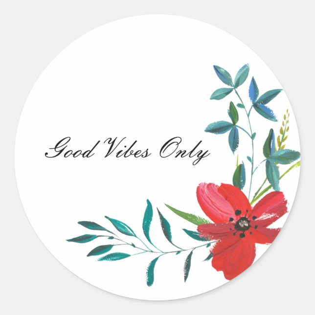 GOOD VIBES ONLY  CLASSIC ROUND STICKER (Front)