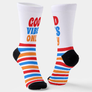 Good Vibes Only Colorful Fun Socks